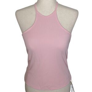 OGL Pink Soft Stretchy Cotton Blend Racerback Padded Shelf Bra Brami Tank Sz L